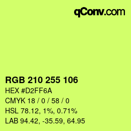 Color code: RGB 210 255 106 | qconv.com