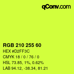 Color code: RGB 210 255 60 | qconv.com