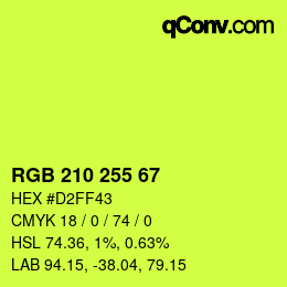 Color code: RGB 210 255 67 | qconv.com