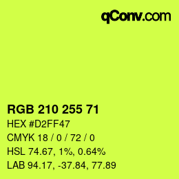 Color code: RGB 210 255 71 | qconv.com