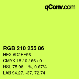 Color code: RGB 210 255 86 | qconv.com