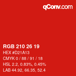 Color code: RGB 210 26 19 | qconv.com