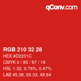 Color code: RGB 210 32 28 | qconv.com