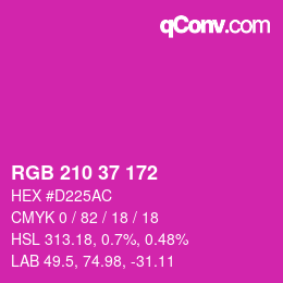 Color code: RGB 210 37 172 | qconv.com