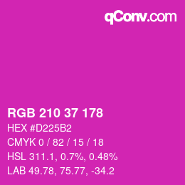 Color code: RGB 210 37 178 | qconv.com