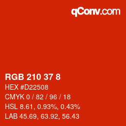 Color code: RGB 210 37 8 | qconv.com