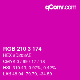 Color code: RGB 210 3 174 | qconv.com
