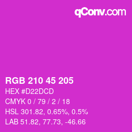 Código de color: RGB 210 45 205 | qconv.com