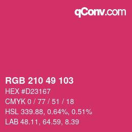Color code: RGB 210 49 103 | qconv.com