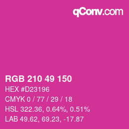 Color code: RGB 210 49 150 | qconv.com