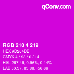 Color code: RGB 210 4 219 | qconv.com