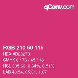 Color code: RGB 210 50 115 | qconv.com