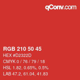 Code couleur: RGB 210 50 45 | qconv.com