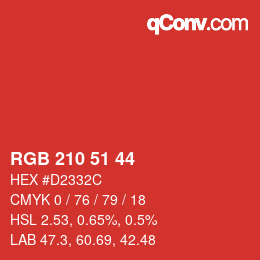 Code couleur: RGB 210 51 44 | qconv.com