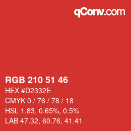 Color code: RGB 210 51 46 | qconv.com