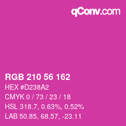 Color code: RGB 210 56 162 | qconv.com