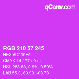 颜色代码: RGB 210 57 245 | qconv.com