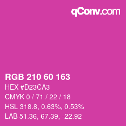 Color code: RGB 210 60 163 | qconv.com