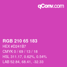 カラーコード: RGB 210 65 183 | qconv.com