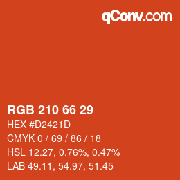 Color code: RGB 210 66 29 | qconv.com