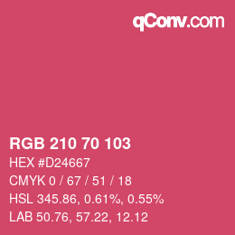 カラーコード: RGB 210 70 103 | qconv.com