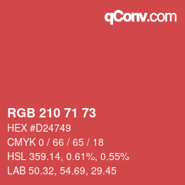 Color code: RGB 210 71 73 | qconv.com