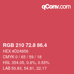 カラーコード: RGB 210 72.8 86.4 | qconv.com