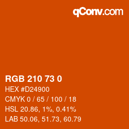 カラーコード: RGB 210 73 0 | qconv.com