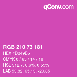 カラーコード: RGB 210 73 181 | qconv.com