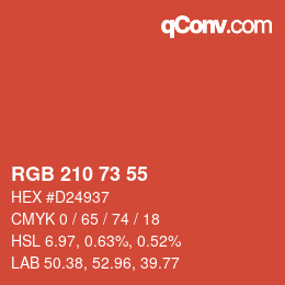 Color code: RGB 210 73 55 | qconv.com