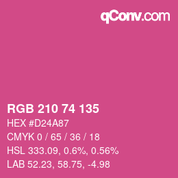 Código de color: RGB 210 74 135 | qconv.com