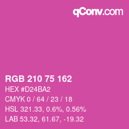 Color code: RGB 210 75 162 | qconv.com
