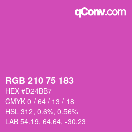 颜色代码: RGB 210 75 183 | qconv.com