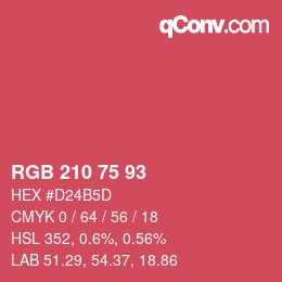 Color code: RGB 210 75 93 | qconv.com