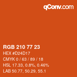 カラーコード: RGB 210 77 23 | qconv.com