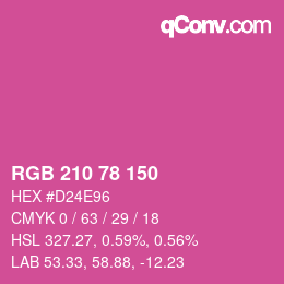 カラーコード: RGB 210 78 150 | qconv.com