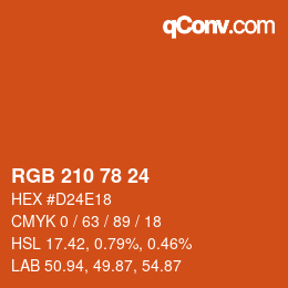 Código de color: RGB 210 78 24 | qconv.com