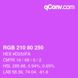 Farbcode: RGB 210 80 250 | qconv.com