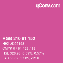 Código de color: RGB 210 81 152 | qconv.com