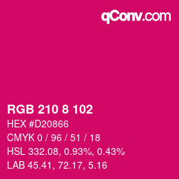 Color code: RGB 210 8 102 | qconv.com
