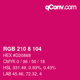 Color code: RGB 210 8 104 | qconv.com