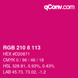 Color code: RGB 210 8 113 | qconv.com