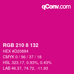 カラーコード: RGB 210 8 132 | qconv.com