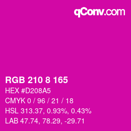 Color code: RGB 210 8 165 | qconv.com