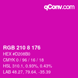 Color code: RGB 210 8 176 | qconv.com