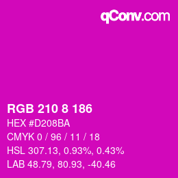 Color code: RGB 210 8 186 | qconv.com