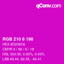 Color code: RGB 210 8 198 | qconv.com