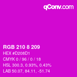 Color code: RGB 210 8 209 | qconv.com
