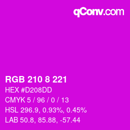 カラーコード: RGB 210 8 221 | qconv.com