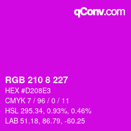 カラーコード: RGB 210 8 227 | qconv.com